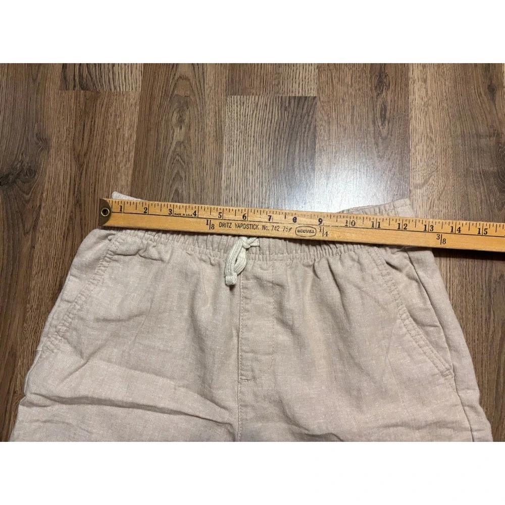 Old Navy Shorts Boys Size XL Beige Linen Blend Drawstring Elastic Waist Casual